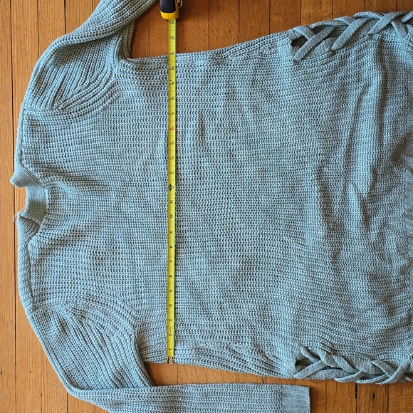 LOVE ELLIE Audra Side Lace Up Detail Textured Cardigan, Sage Green, Women's L - Picture 9 of 12